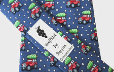 KID'S VINEYARD VINES TIE BLUE/CAR PRINT Width: 3.25" Length: 50"