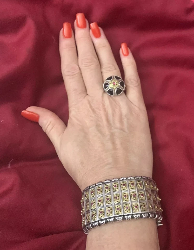Konstantino Artemis Bangle Rubies In 18k And .925 Silver. Retail $5,500 - Изображение 3 из 4