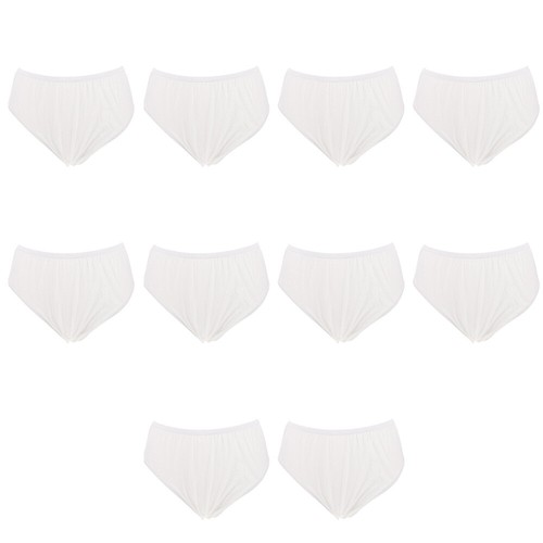 Slip da viaggio uomo monouso intimo 10 pezzi puro cotone bianco - Foto 9 di 12