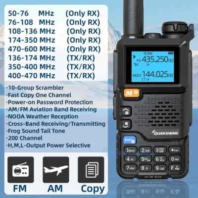 Quansheng UV-5R Plus EGZUMER 18 MHz - 1.3 GHz AM FM USB HAM Radio Transceiver