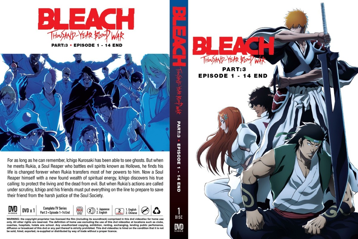 DVD Anime Bleach: Thousand-Year Blood War TV Series Part 1-3 Vol.1