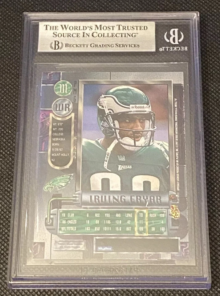 1997 Metal Universe Precious Metal Gems Red Irving Fryar # 111 BGS Authentic Alt - Image 2 of 2