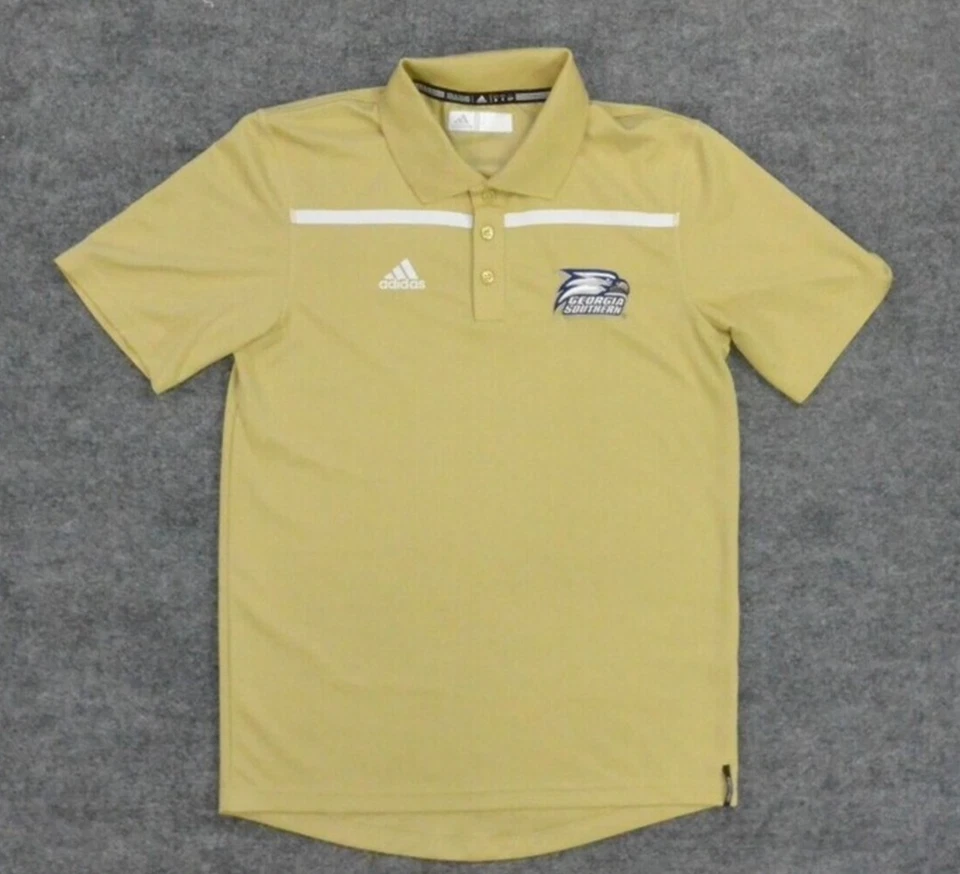 Polo Adidas Georgia Southern Eagles para hombre pequeño dorado golf rendimiento NCAA Foto 2 de 4