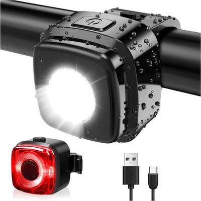 Fahrradlicht Set USB C aufladbar 2-teilig LED Beleuchtungsset  Fahrradsicherh...