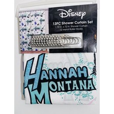 NWT Disney Hannah Montana 13PC Shower Curtain Set Y2K Bathroom Decor w/ Hooks