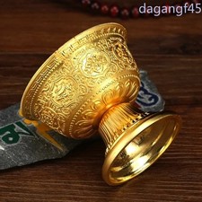 9.5cm Alloy Buddhism Bowl Handicraft Auspicious Tibetn Holy Water Cup Collection