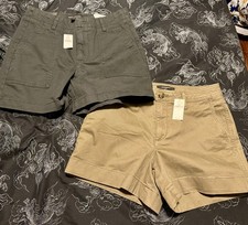 NWT Banana Republic Shorts Bundle Size 0 Utility Chino High Mid Rise Khaki Green