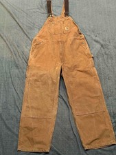 Vintage Carhartt Overalls Mens XL Extra Large Brown R006 Duck Bib Double Knee