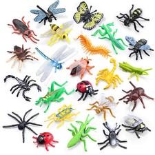 24PCS Bug Toys Fake Plastic Insects Figures for - bee Ladybug Spider Ant Hall...