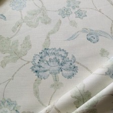 Lee Jofa Curtain Fabric AVIGNON ~ AQUA/SAGE ~ 0.65m ~ Floral Linen Blend Design
