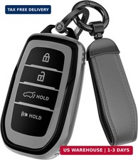 For Toyota Key Fob Cover Accessories- Matte TPU Key Fob Cover with Leather Keych