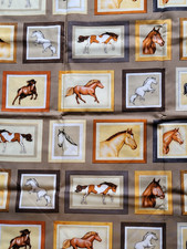 Horses beautiful Timeless Treasures panel cotton fabric 2/3 yd