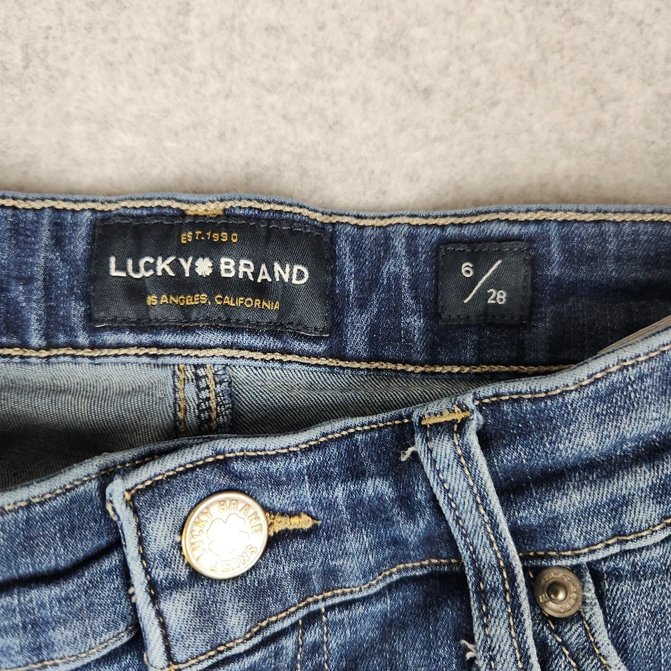 Jeans para mujer Lucky Brand talla 6 AVA tiro medio ajustados denim azul 6/28 Foto 2 de 4