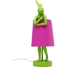 Tischleuchte Tischlampe Hasenleuchte Hasen Motiv Grün-Pink Kare Design
