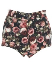 Preloved givenchy Floral Pattern High-Waisted Shorts Women Black  Black