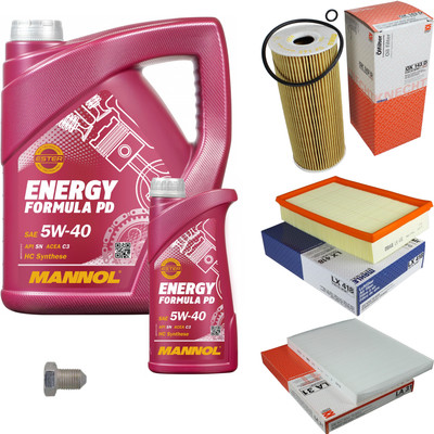 MAHLE Inspektionspaket 6 L MANNOL Formula 5W-40 für VW Caddy II Kasten 1.9 SDI
