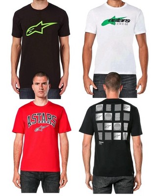 Alpinestars Herren T-Shirt Grafik Logo Print Baumwolle Motorrad Freizeit Tee