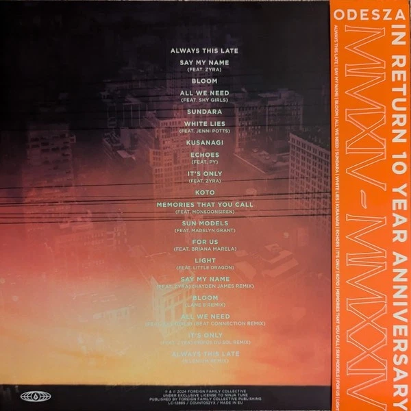 Odesza IN Return Sonnenuntergang Marmoriert Orange Doppel Vinyl LP 10th Neu - Bild 4 von 4