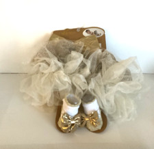 Elly Emmy 3 Piece Angel Tutu Set Size 0-12M GOLD NEW LARGE BOW
