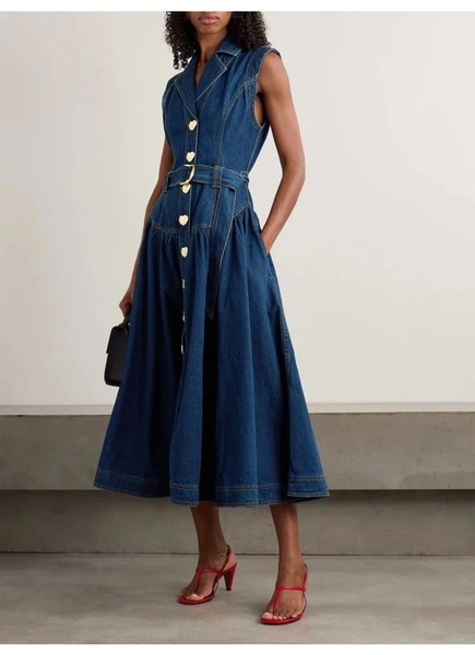 Beautiful AJE Elena Midi Denim Dress