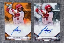 2023 Bowman Sterling Joshua Baez Auto Orange Refractor /75 & Base Auto Cardinals