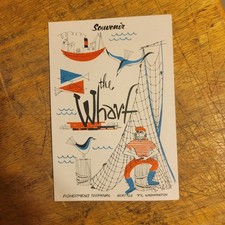 1960s THE WHARF - FISHERMEN'S TERMINAL vintage dinner menu SEATTLE, WASHINGTON