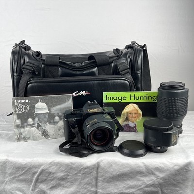 Canon T80 35mm SLR Kit w/ 35-70 50 75-200 Lenses Bag Manual NICE