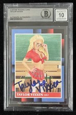 Taylor Vixxen Signed Custom Trading Card Beckett Encapsulated Autograph Grade 10