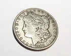 1900 Morgan silver dollar coin, old family item, no mint mark