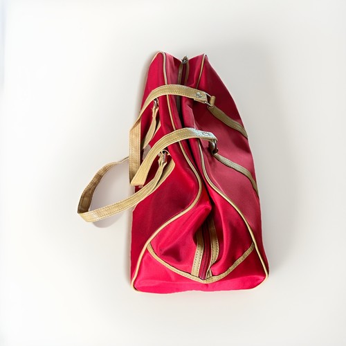 LANCOME Red Weekend Duffle Gym BAG Purse  Double Strap