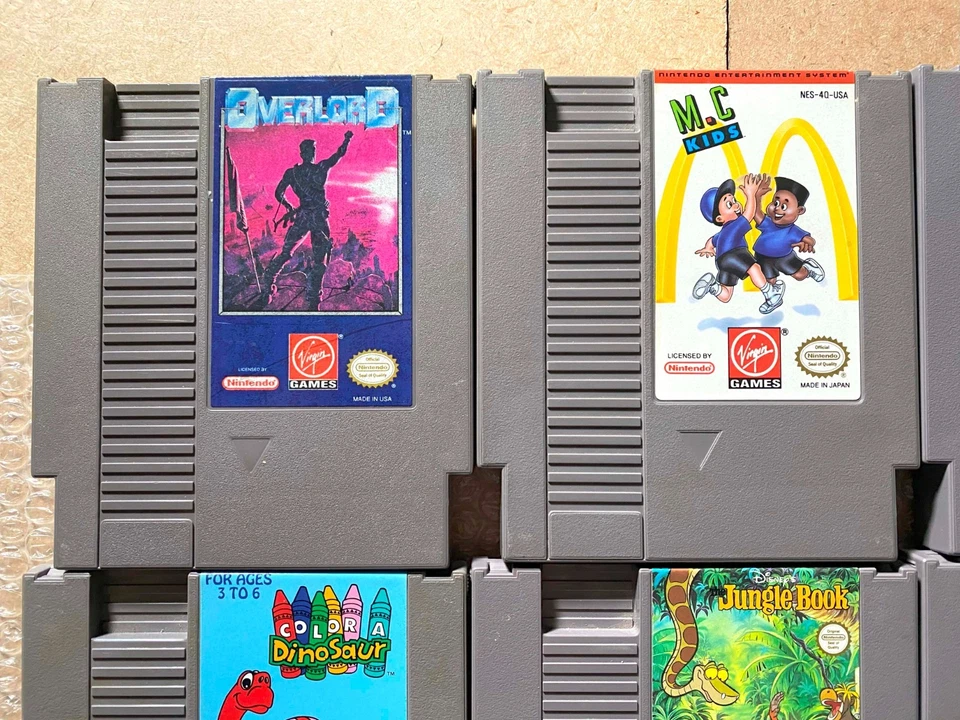 LOT OF 9 Virgin Games NES Games (M.C. Kids Color Dinosaur Jungle) - CARTS ONLY - Image 2 of 4