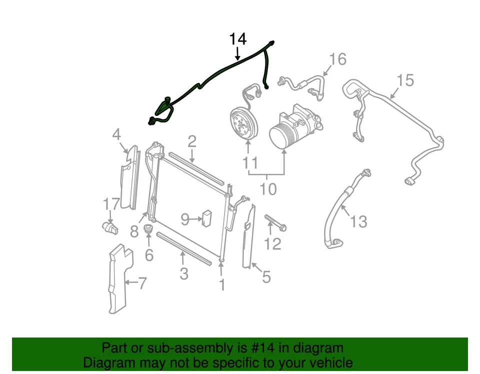Genuine  Nissan 2004-2015 Titan AC High Pressure Liquid Line - Image 4 of 4