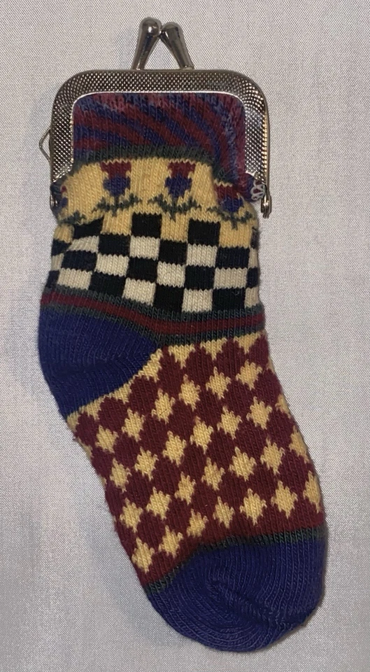 Monedero Mackenzie Childs 6” tejido azul calcetín - falta etiqueta MC Foto 2 de 4