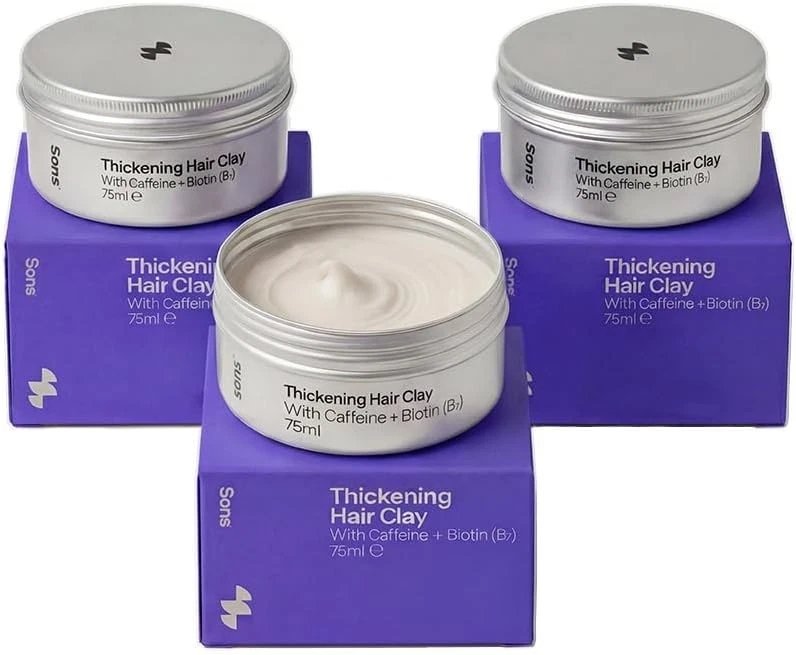 Sons Hair Styling Pomade for a Thickening Look With Caffeine & Biotin - 3x75ml