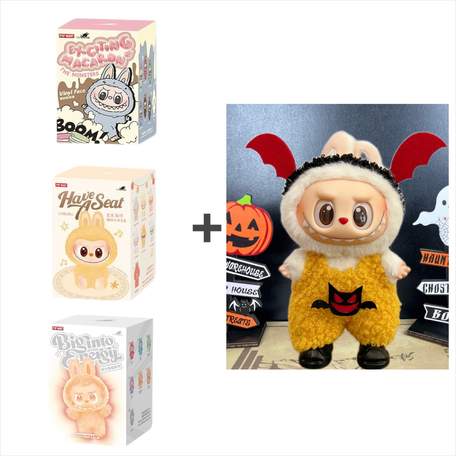 Official POPMART Series Blind Boxes, featuring Halloween-themed outfits