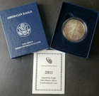 2011 W Burnished $1 American Silver Eagle Dollar