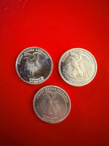 Silver .999 Fine! 3 rounds @ 1/10 each. Walking Liberty. 3/10 oz Silver!