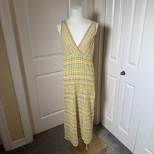 Zara Colorful Crochet Knit Maxi Dress V Neck Sleeveless Women’s Medium