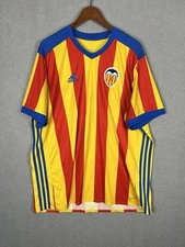 Adidas Valencia C.F. 2015-2016 Away Jersey Men’s Size 2XL Blue Yellow Soccer