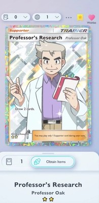 Professor's Research - Full Art - Professor Oak - Pokemon TCG Pocket PTCGP