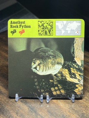 Amethyst Rock Python, 1977 Editions Recontre 4 3/4'' x 4 3/4'' Card