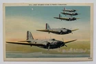 Army Bombers Flying in Perfect Formation Vintage WW2 Military Airplane Postcard