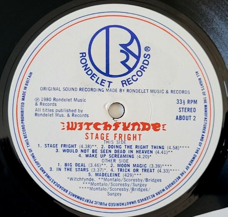LP Witchfynde - Stagefright 1981 UK 1st press + OIS, Textured, nwobhm Mint-/M- - Image 3 of 4