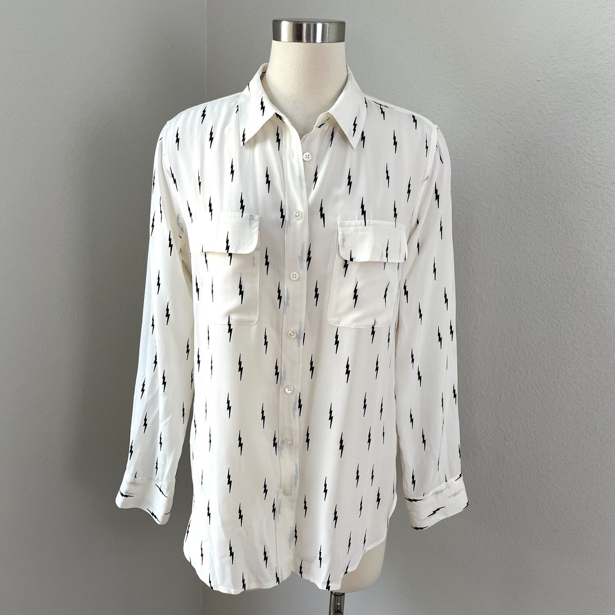 Equipment X Kate Moss Womens Large Slim Signature Button Up 100
