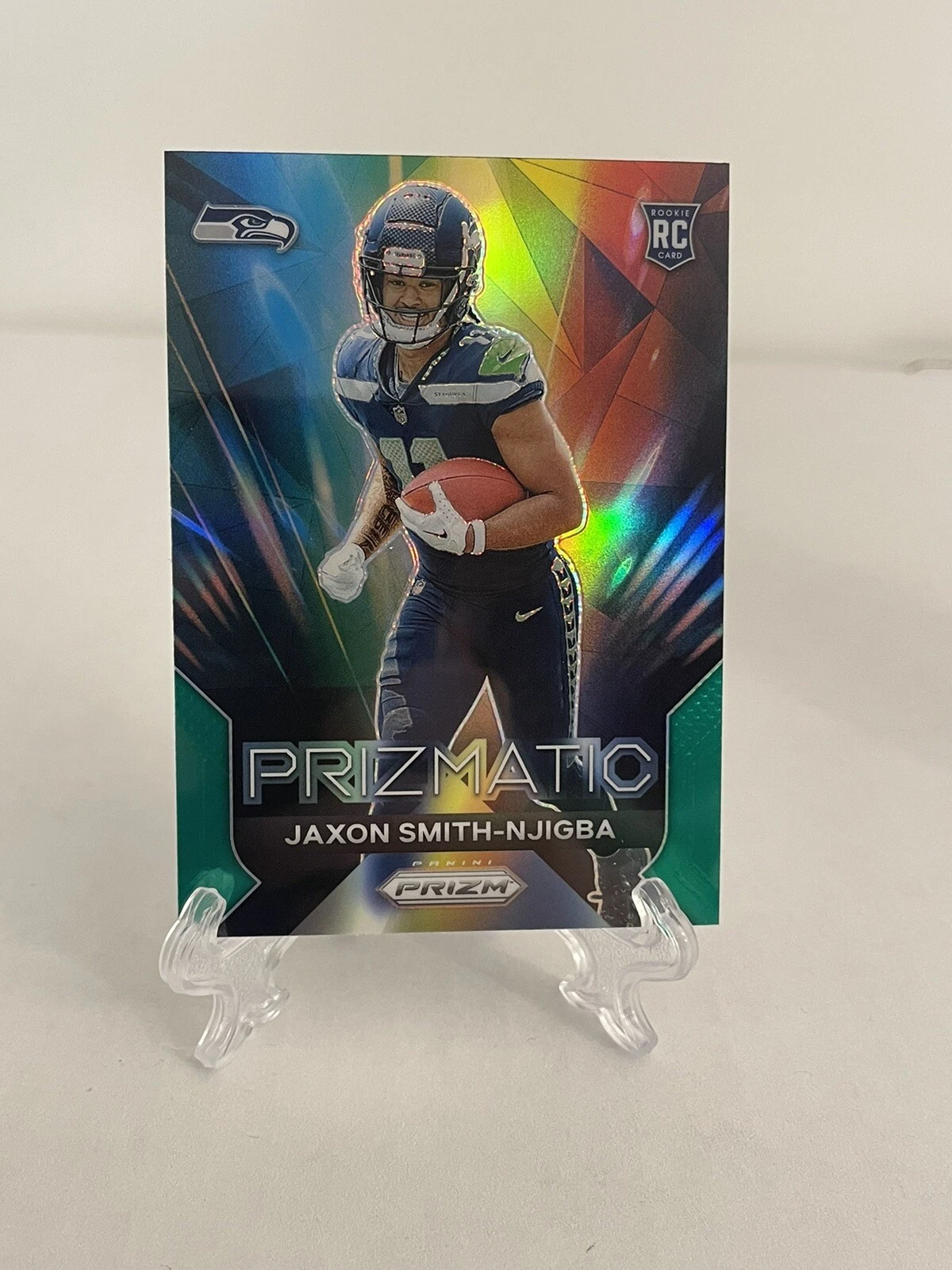 2023 Panini Prizm Prizmatic Green Prizm #1 Jaxon Smith-Njigba RC Seahawks 🏈🔥