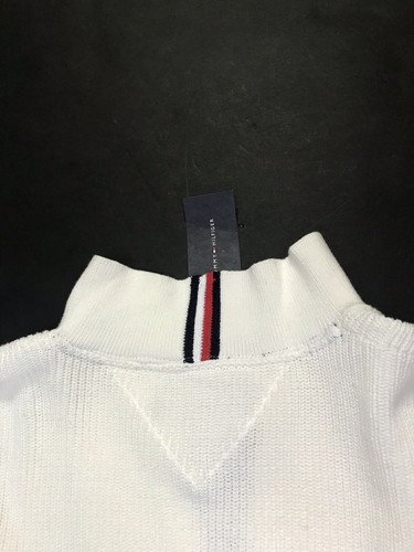 Tommy Hilfiger Men's 1/4 Zip Pullover Sweater Size 2XL White NEW - Picture 7 of 7