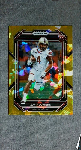 2023 Panini Prizm Draft Gold Ice #143 Zay Flowers RC