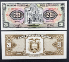 ECUADOR BANKNOTE 20 Sucres 24.05.1980 P-115b Series LF UNC