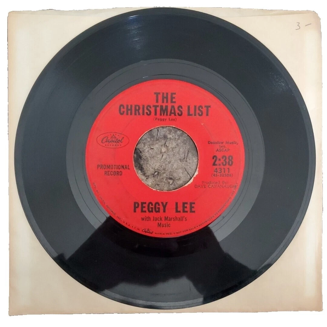 Праздничные рождественские виниловые пластинки Пегги Ли