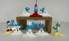 McDonalds Happy Meal Smurfs Lot of 8 Figures - 2017, Similar to Cake Toppers